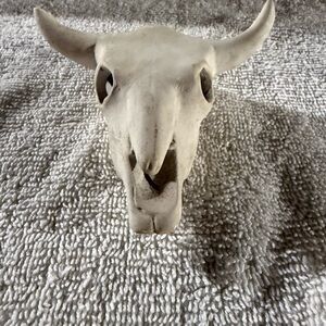 Rustic Cream Ceramic Bull Skull